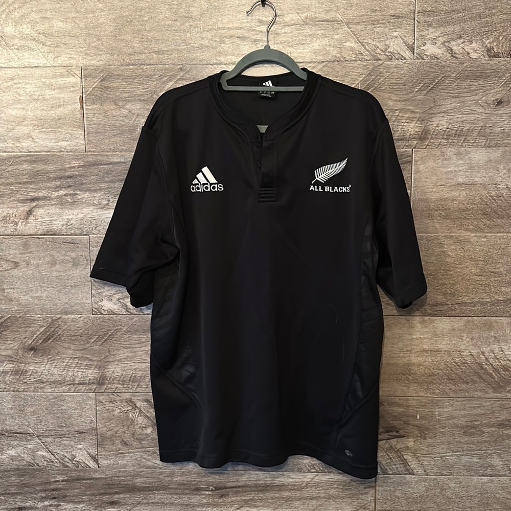 Adidas New Zealand Mens All Blacks Rugby Jersey XL 100% Polyester